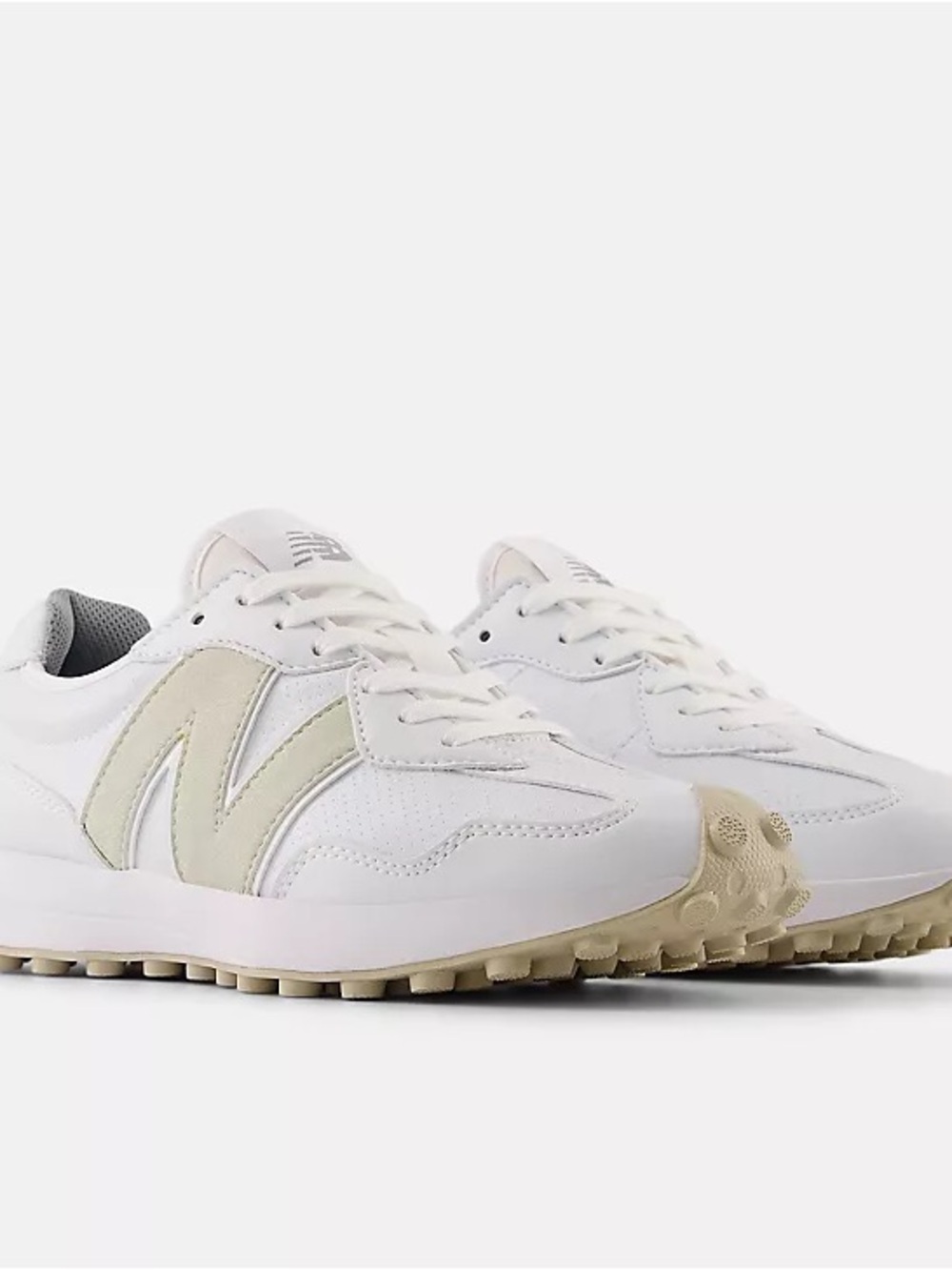 New Balance White Sneakers with Beige 'N' Accent - Picture 4 of 8
